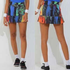 Donajo Skort Womens Small Blue Pink JoJo Tennis Golf Athletic Pleated Activewear